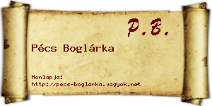 Pécs Boglárka névjegykártya